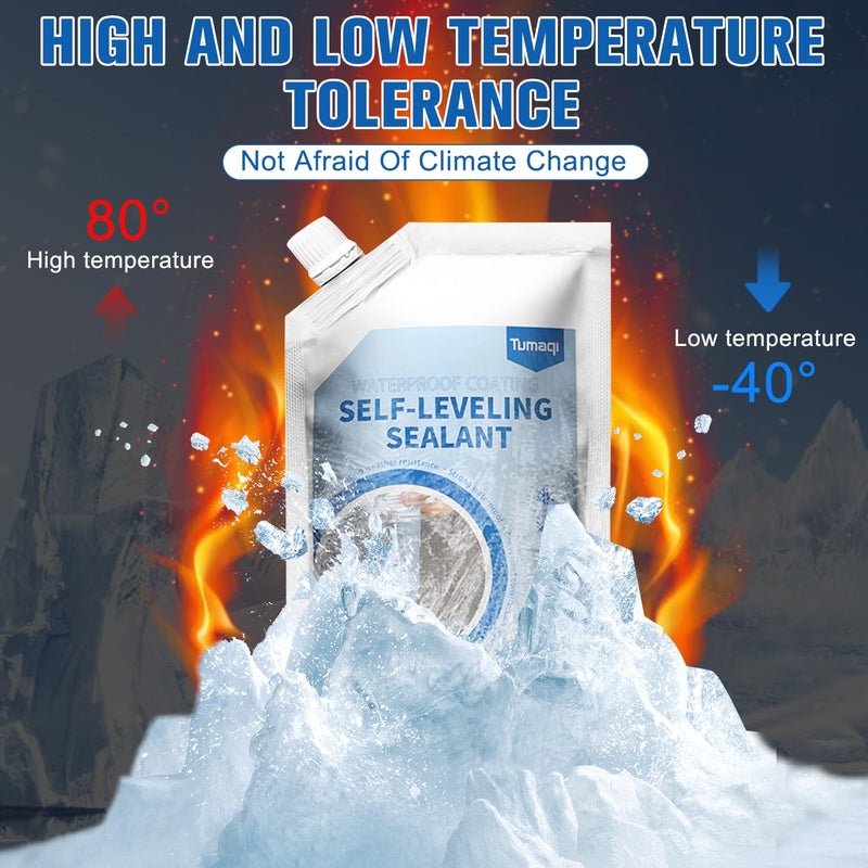 Compensai Concrete Caulking Adhesive,Self Leveling Concrete Crack Filler,Self Leveling Sealant,Heavy Duty Crack Filler for Driveway,Quick Drying Sealant for Professionals(Grey/1Pcs) - Image 2
